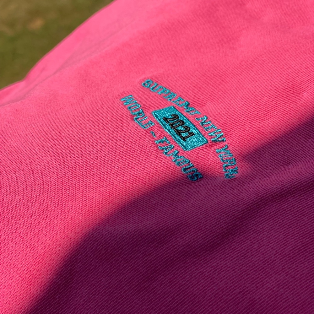 Supreme World Famous SS embroidered Bright Pink XL - Picture 6 of 16
